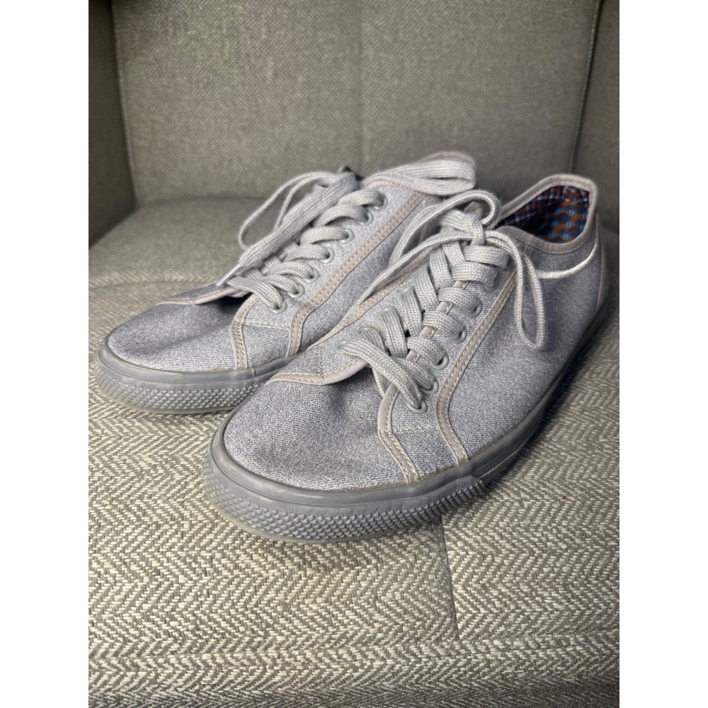 Ben Sherman Mens Gray Fabric Low Top Sneakers Size 10.5 Casual Lace Up Shoes